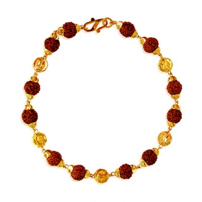 22K Gold Rudraksh Bracelet ( Men`s Bracelets )