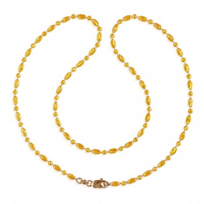 22k 2 Tone Rice Balls Chain  ( 22Kt Gold Fancy Chains )