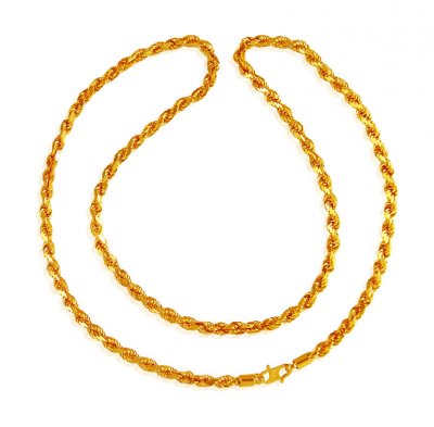 22 Kt Gold Rope Chain (22 Inch) ( Men`s Gold Chains )
