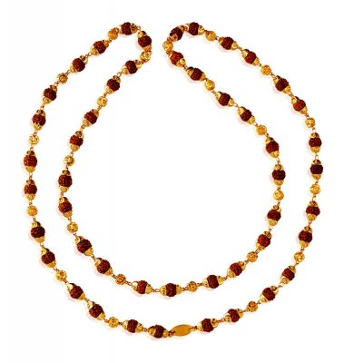 22K Gold Religious Rudraksha Mala - ChMs20279 - 22Kt Gold mala is ...