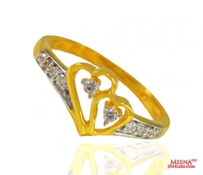 22k Gold Heart Shape Ring ( Ladies Signity Rings )