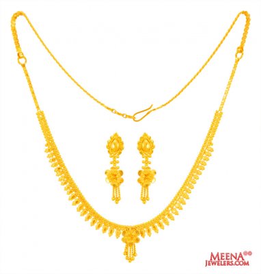 22 Kt Gold Necklace Earring Set ( Light Sets )