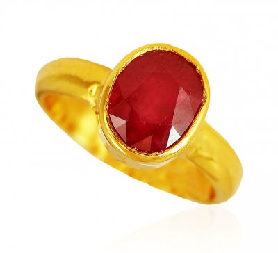 22Kt Gold Precious Stone Ring ( Ladies Rings with Precious Stones )
