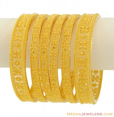 22K Indian Bridal Bangles (set of 6) ( Set of Bangles )