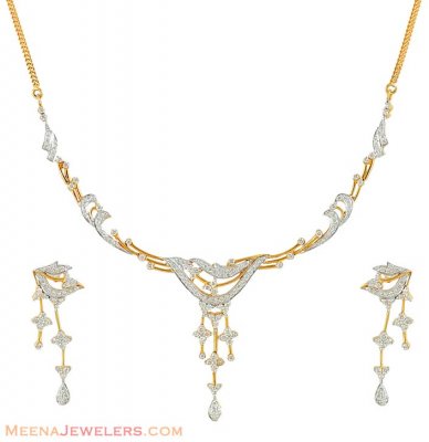 Diamond Necklace and Earrings Set ( Diamond Necklace Sets )