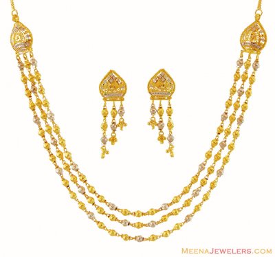 22K Gold Two Tone Layered Set ( 22 Kt Gold Sets )