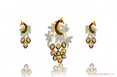 22K Fancy Peacock Pendant Set ( Fancy Pendant Set )