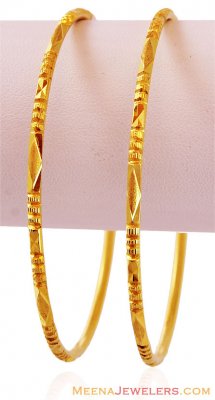 Machine Gold Bangles (2 pcs) ( Gold Bangles )