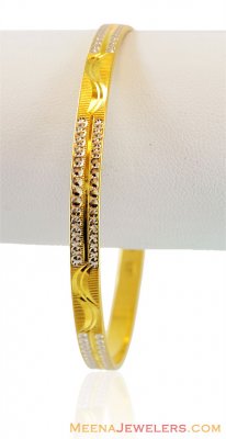 22k Fancy Two Tone Bangle (1 pc) ( Gold Bangles )