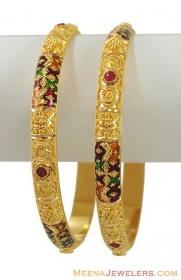 22K Gold Meenakari Bangles ( Gold Bangles )