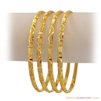 22k Yellow Gold Bangles(Set Of 4) ( Set of Bangles )