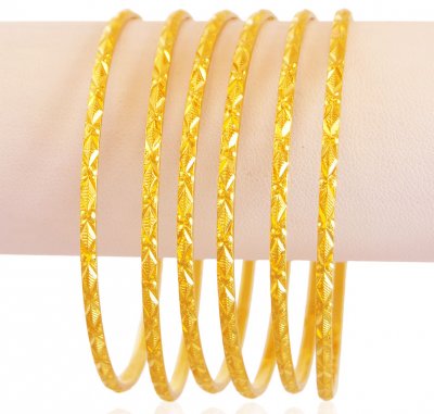 Indian Gold Bangles Set(Set of 6) ( Set of Bangles )