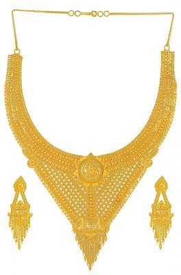 Gold Necklace and Earrings Set ( 22 Kt Gold Sets )