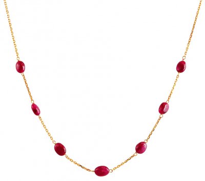 Delicate 22K Gold Ruby Chain ( 22Kt Gold Fancy Chains )