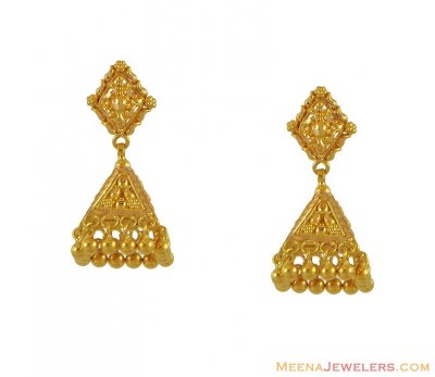 Gold Chandelier Earrings ( 22Kt Gold Fancy Earrings )