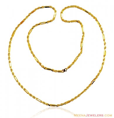 22K Gold Heavy Rope Chain ( Plain Gold Chains )