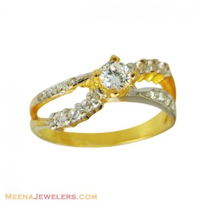 22K Rhodium Stones Ring ( Ladies Signity Rings )