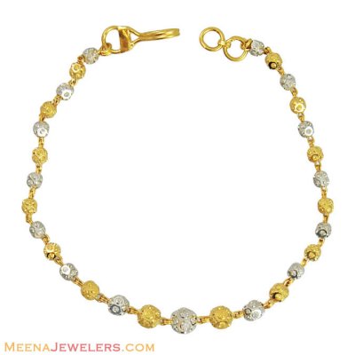 22K Two Tone Ball Bracelet ( Ladies Bracelets )