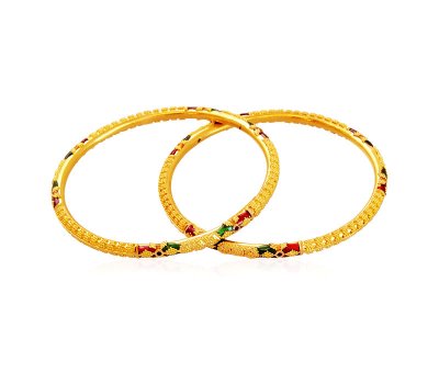 Meenakari 22K Kids Bangle (2 Pcs) ( Baby Bangles )