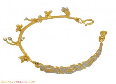 22k Two Tone Bangle Bracelet ( Ladies Bracelets )