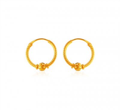 22 Kt Yellow Gold Hoops ( Hoop Earrings )