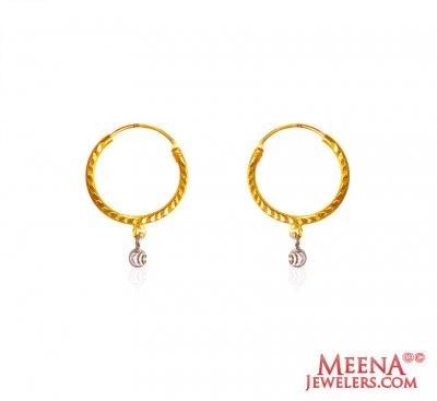 22Kt Gold Hoop Earrings ( Hoop Earrings )