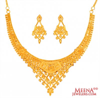 22 Karat Gold Necklace Set ( 22 Kt Gold Sets )