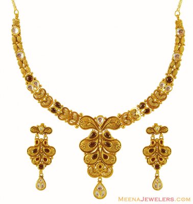 22k Gold Antique Necklace Set ( Antique Necklace Sets )