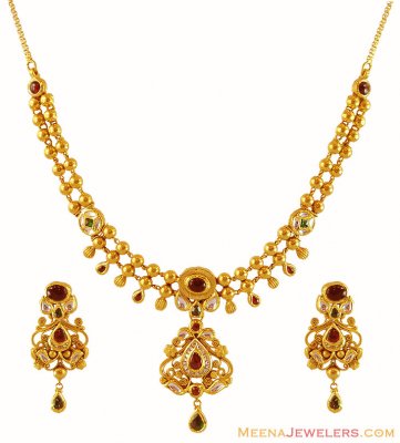 Antique Necklace Set 22k ( Antique Necklace Sets )