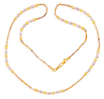 Fancy 22K Gold 2 Tone Chain ( 22Kt Gold Fancy Chains )