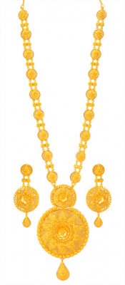 22Kt Gold Bridal Necklace Set ( Bridal Necklace Sets )