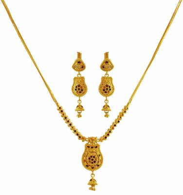 22K Gold Reverse Necklace Set ( Light Sets )