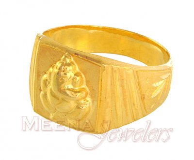 22kt Gold ring with Lord Ganesh ( Religious Rings )