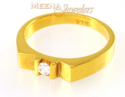 22Kt Gold Mens Signity Ring ( Mens Signity Rings )