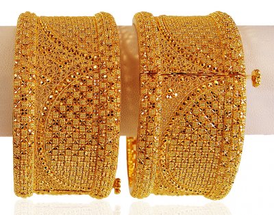 22K Gold Filigree Kada (2 pcs) ( Kadas )