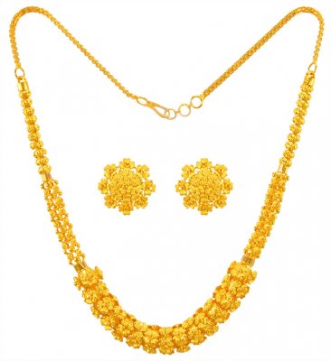 22Kt Gold Gajra Necklace set ( 22 Kt Gold Sets )