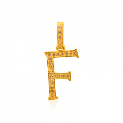 22Kt Gold Pendant with Initial(B) ( Initial Pendants )