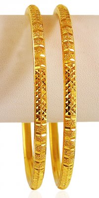 22 Karat Gold Machine Bangles Set ( Gold Bangles )