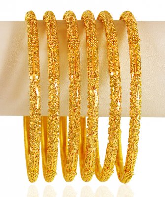 22Kt Gold Bangle Set (6Pcs) ( Set of Bangles )