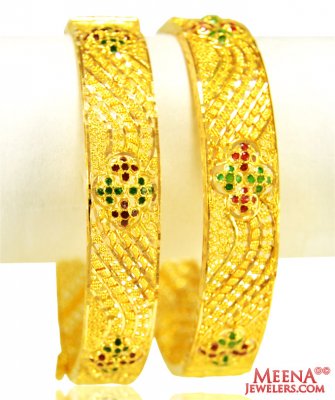 22kt Gold Filigree Kada (2pc) ( Kadas )