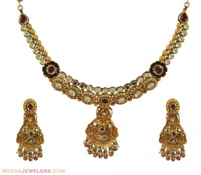 Kundan Exclusive Necklace Set  ( Antique Necklace Sets )