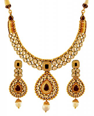 22K Antique Necklace Set ( Antique Necklace Sets )