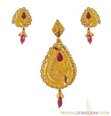 22K Designer Pendant Set ( Antique Pendant Sets )