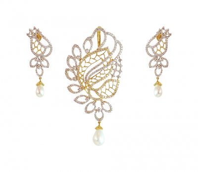 18kt Diamond Pendant Set ( Diamond Pendant Sets )