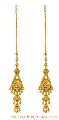 22K Gold Long Earrings ( Exquisite Earrings )