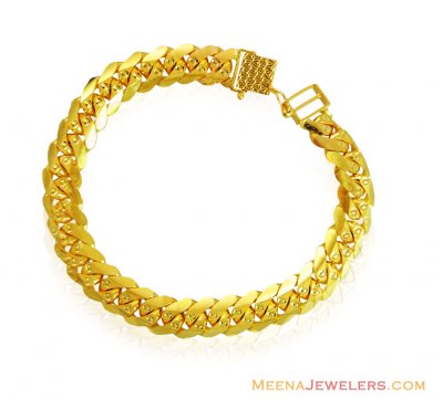 22k Mens Link Solid Bracelet ( Men`s Bracelets )