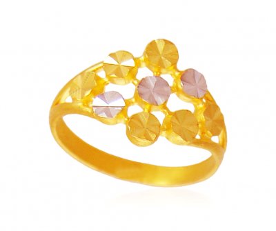 Two Tone Gold Ladies Ring ( Ladies Gold Ring )