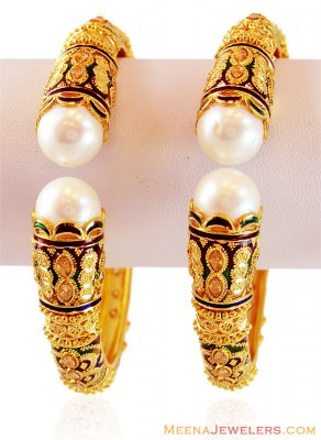 Traditional Meenakari Pearl Kada (1 Pc) ( Kadas )