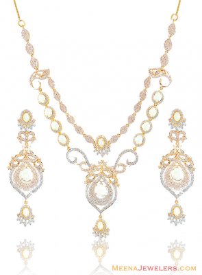 22k Opal Stones Designer Set  ( Gold Designer Sets )