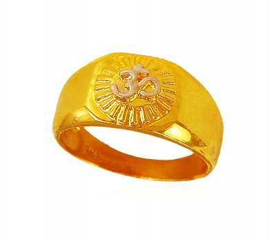 22K  Mens Om two tone Ring ( Mens Signity Rings )